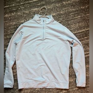 Peter Millar Sky Blue Striped quarter zip